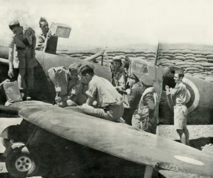 Refuelling and Re-arming Spitfire Fighters, Malta, World War II, 1942-1944