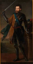 Portrait of Pietro III Français: Oil painting from the 18th century, representing Pierre II de Savoie, kept at the Royal Palace of Venaria Reale