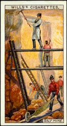 Rock Salt: Miners at work in salt mine, Wieliczka, Galicia, Poland, 20th century