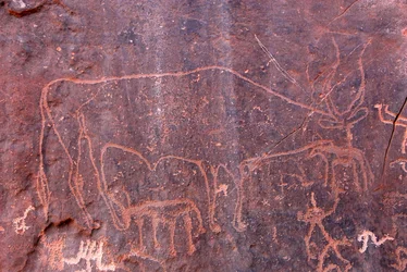Rock paintings at Inchalt, Ghat, Libya