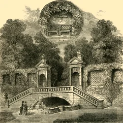 Rogers Seat and Inigo Jones Gateway, Holland House, c1876