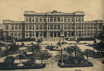 Roma - Prati di Castello. New Law Courts by Calderini, and Statue of Cavour, 1910