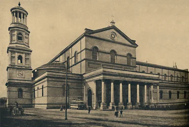 Side Portico and Bell Tower of the Basilica of St. Paul without the Walls, Rome, 1910