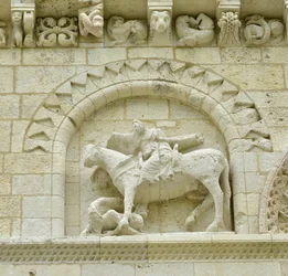 Detail of the Facade Depicting Hugues de Surgeres and Geoffroy de Vendome