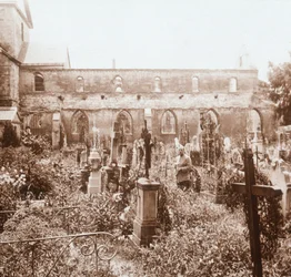 Roofless church, Marne, northern France, c1914-c1918