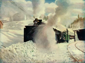 Rotary Snow Plough at Blue Canyon, California Southern Pacific Railway, 1930