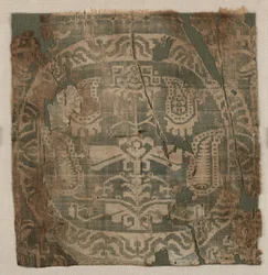 Roundel with Angular Palmette Tree, from a Tunic