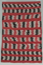 Rug Banded with Diamond Stripes, c. 1890-1900
