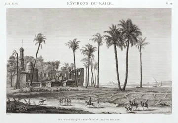 Ruined mosque on the Island of Roudah, near Cairo, Egypt, c.1798