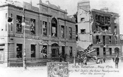 Ruins of the Rebel Headquarters, Anti-English Irish Uprising, Dublin, May 1916