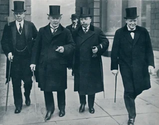 Russian Minister of Finance in England: M. Bark on his way to the House of Commons