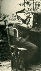 Russian Soldier Using a Periscope Rifle, First World War