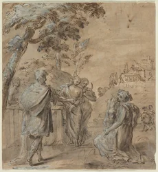 Ruth and Boaz (recto) The Fall of Simon Magus (verso)