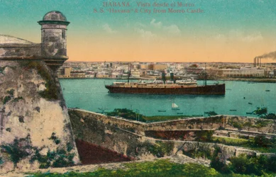 SS Havana and City from Morro Castle, Havana, Cuba