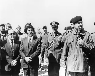Saddam Hussein giving a speech, Iraq