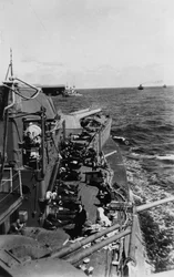 Sailors Sleeping on the Upper Deck of the British Battleship HMS Malaya