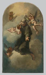 Saint Anthony on a Cloud Surrounded by Angels