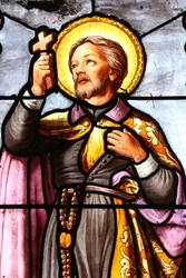 Saint Fargeau Church, Stained Glass Window, Roman Catholic Missionary St Francis Xavier