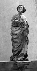 Saint John of Calvary Anonymous sculpture Dim. 150 cm Collegiale Saint Hippolyte, Poligny (Jura)