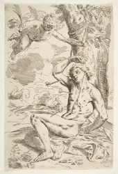 Saint Sebastian Pierced with Arrows and Tied to a Tree (copy after Cantarini)