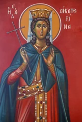 Saint Kathrine Fresco in Holy Cross Church, Pedoulas, Cyprus