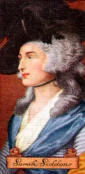 Sarah Siddons, from a Series of Cigarette Cards, 1935