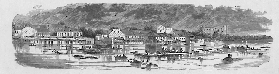 Scene at Baton Rouge during the Floods of 1874