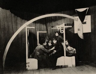 Scene from the Play Agents by Sholem Aleichem. Set Designer Marc Chagall, 1921