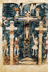 Scene of the Crucifixion, miniature, 976