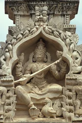 Sculpture of Hindu Goddess Sarasvati, Belur, India