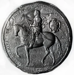 Seal of the Protectorate with Oliver Cromwell on horseback, 17th century, 1899