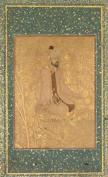 Seated Scholar, Border Fragment from the Teheran-Berlin Album