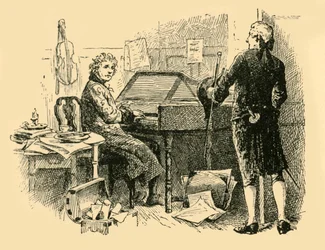 Seated Before an Old, Worn-Out Piano