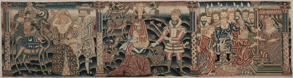 Section of an Embroidered Frieze: Rebecca Meeting Isaac, Abigail Meeting David
