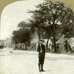 Seventh Regiment National Guards... camped in Lincoln Square, Oakland, Cal., 1906.