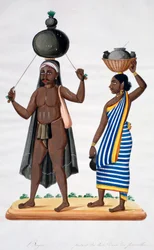 Shepherd and His Wife Carrying Milk, India
