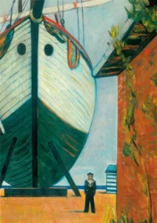 Shipyard with a Sailor