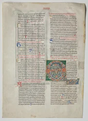 Single Leaf from a Decretum by Gratian: Decorated Initial Q[uidam habens filium obtulit]