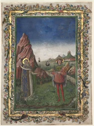 Single Leaf from a Missal: Two Male Saints, Late 1400s