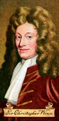 Sir Christopher Wren, taken from a series of cigarette cards, 1935