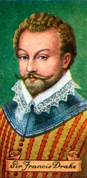 Sir Francis Drake, from a Series of Cigarette Cards