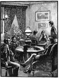 Sitting room at YMCA, Exeter Hall, London, 1887