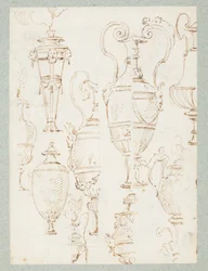 Sketches of Nine Urns, One with Alternate Suggestions