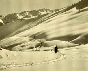 Skiing at Upper Schlossalm, near Bad Hofgastein, Austria