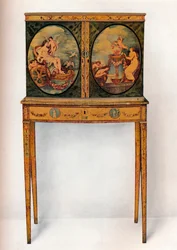 Small Mahogany Cabinet on Stand