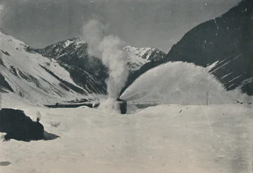 Snow-Plough at Work Among The Andes