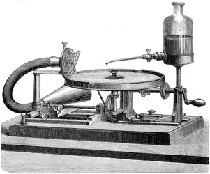 Sound Recording Disc Electricity Motor Battery Liquid, c1880