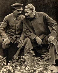 Soviet leader Joseph Stalin and author Maxim Gorky, Moscow, USSR, 1931.