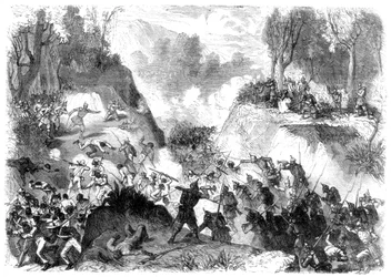 Spanish Troops Fighting the People of Santo Domingo, in the Pass of Monte Christi
