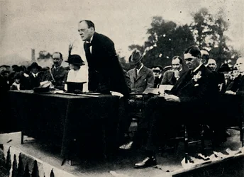 Speaking at Enfield Munitions Works, 1917